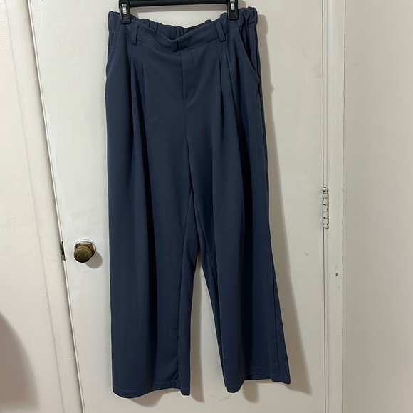 Halara High-Waisted Plicated Side Pocket Wide Leg Waffle Casual Pant - Picture 2 of 4